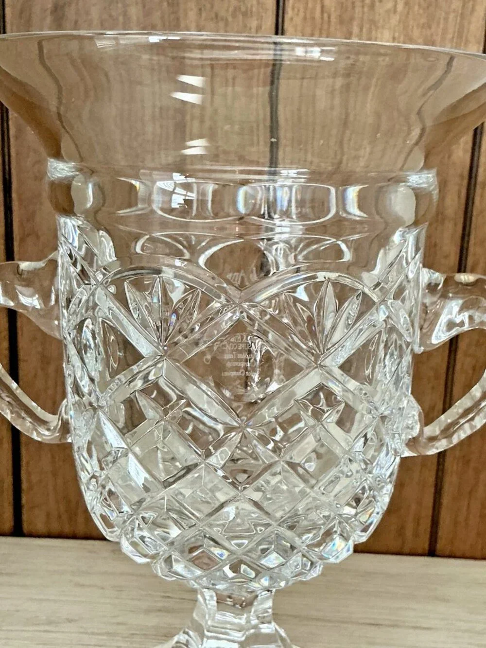 Honor Handled Loving Cup European Crystal Trophy Vase 9.5